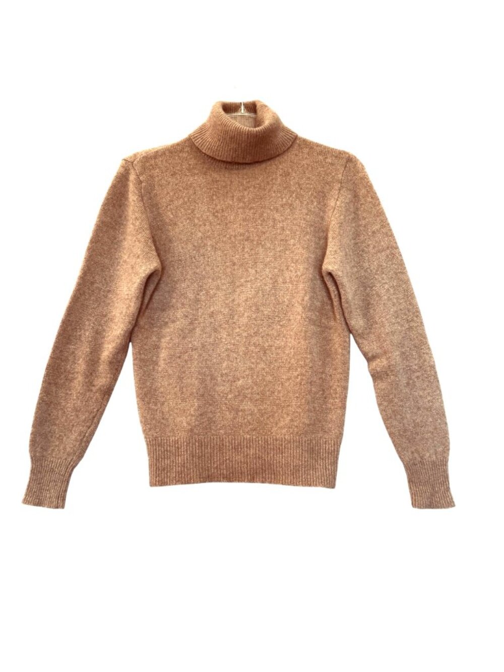 Cashmere Turtleneck Sweater Women's M Tan Vintage 90s Neiman Marcus Quiet Luxury - Picture 9 of 9